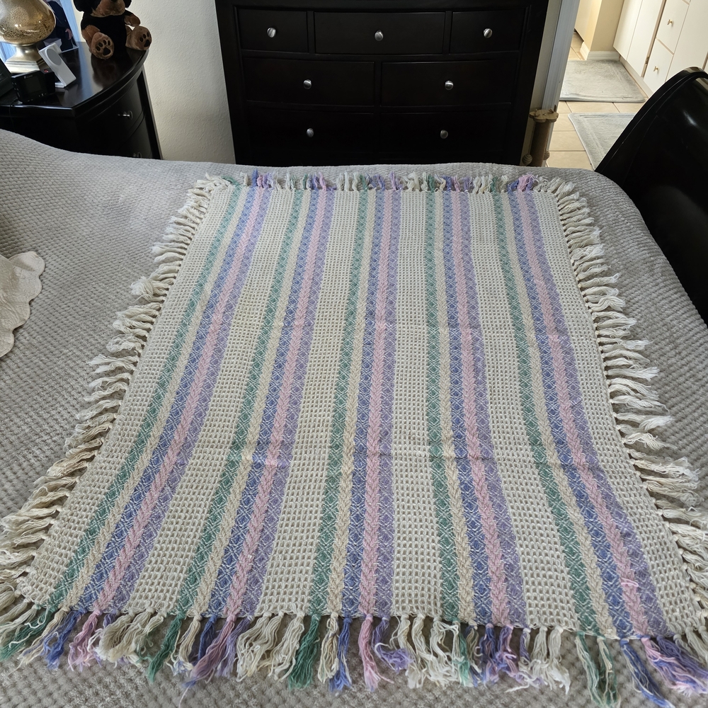 Pastel Striped Woven Throw Blanket